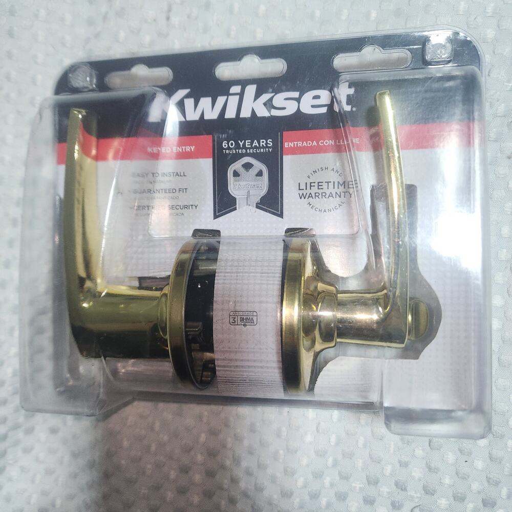 KWIKSET NIB KEYED ENTRY DOOR HANDLE W/PIN & TUMBLER DOOR KNOB SET